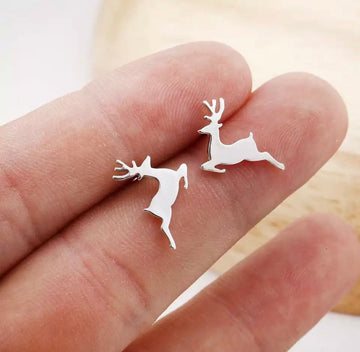 1 Pair, Stainless Steel Reindeer Stud Ear Finding - Choose Your Colour